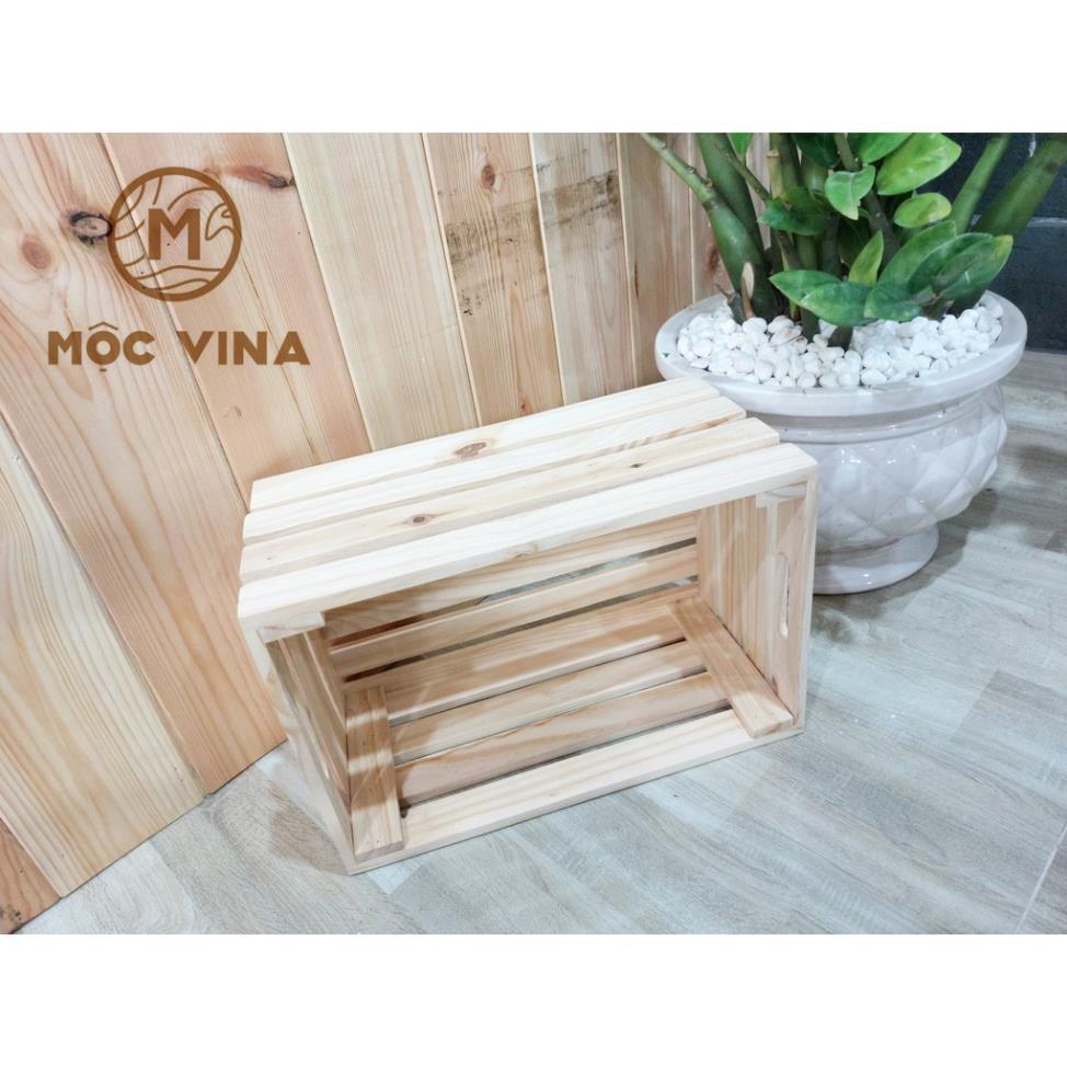 Giỏ gỗ đa năng,Thùng box kích thước 50*30*20 ( DxRxC) Mộc Vina