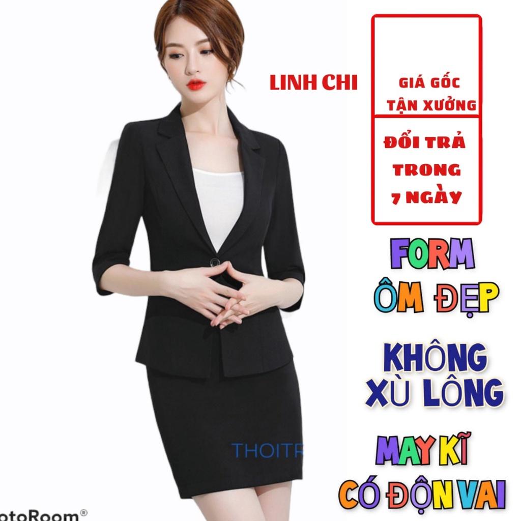 Áo Vest công sở tay lỡ cao cấp LINH CHI dáng ngắn form đẹp sang trọng ĐTL16 Được đổi trả thoải mái