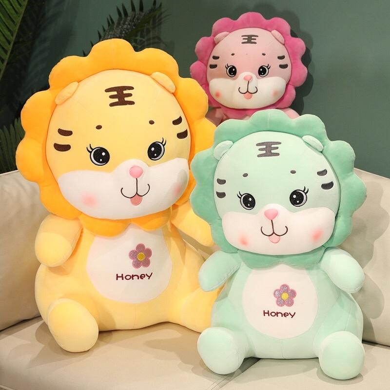 Gấu Bông Hổ Ngồi Honey, Thú Bông Con Cọp Vải Miniso co giãn