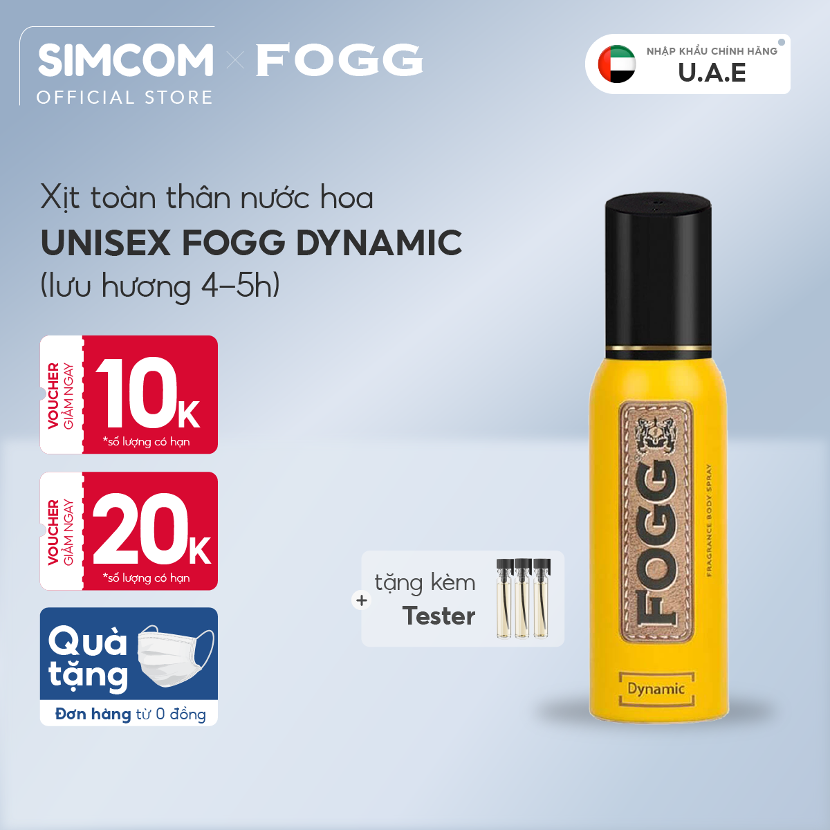 Xịt toàn thân nước hoa Dubai FOGG Dynamic 120ml,Xịt toàn thân hương nước hoa,Xịt nước hoa,Xịt thơm,Xịt mùi cơ thể,Xịt toàn thân unisex,Xịt toàn thân lưu hương 6-8 tiếng, Xịt khử mùi toàn thân nước hoa,Không gas