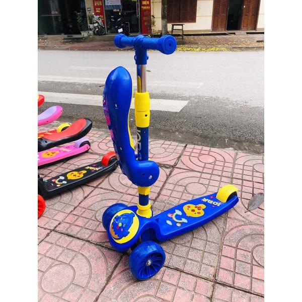 Xe trượt scooter có ghế ngồi, gấp gọn đc-xe có đèn nhạc,bánh xe phát sáng hàng cao cấp