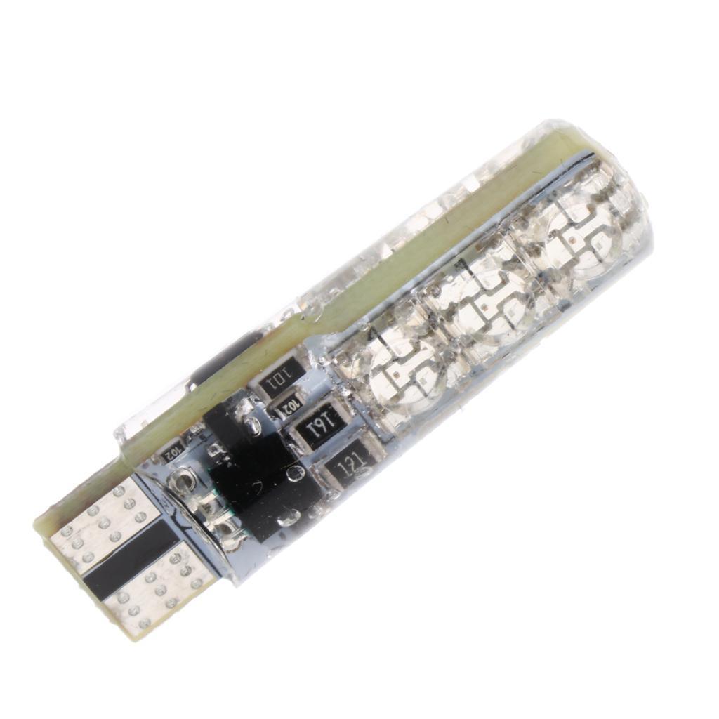 2pcs T10 5050 LED RGB Light Bulb for Interior Panel Exterior Lamp Remote