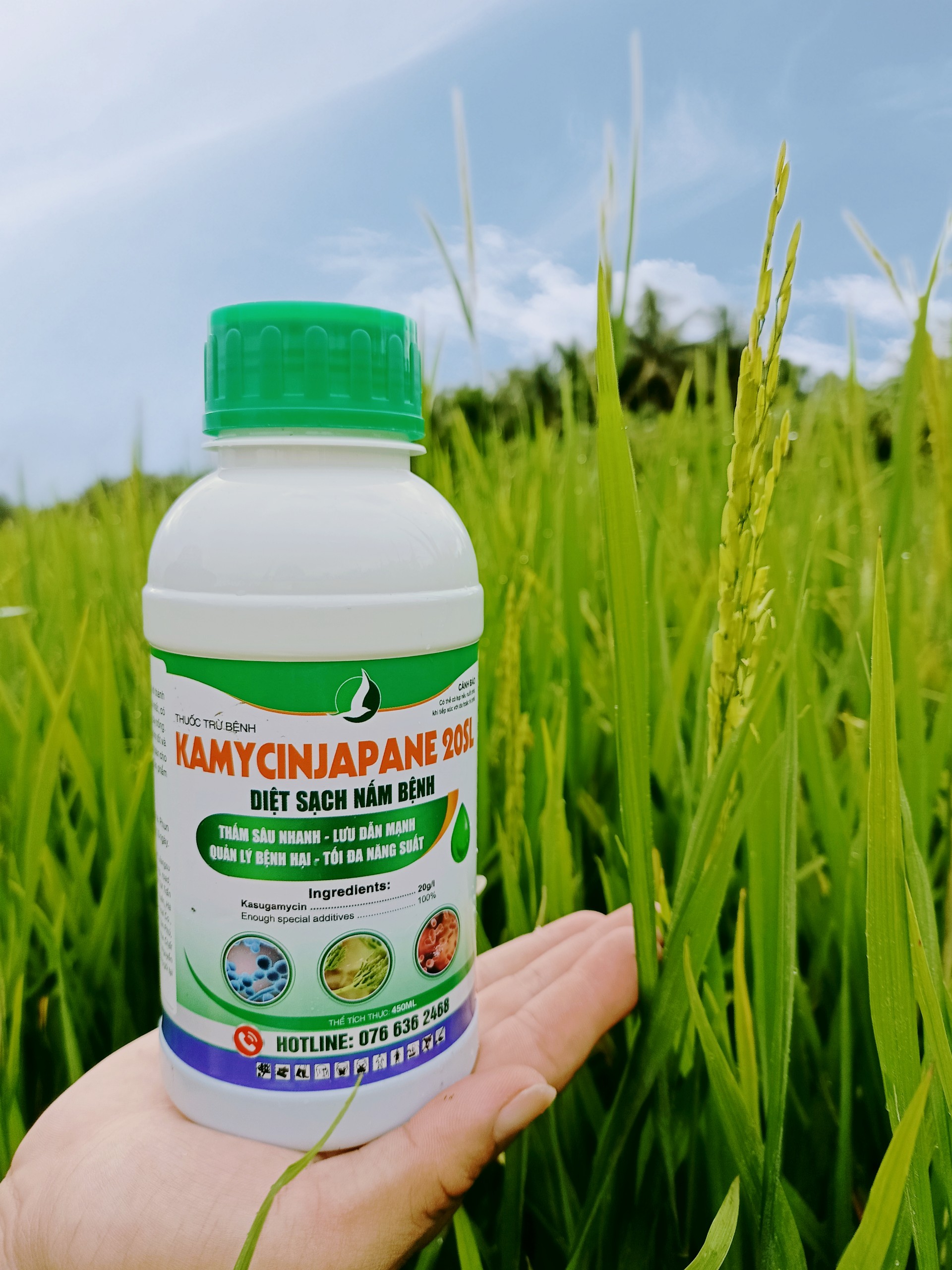 TRỪ NẤM, DIỆT KHUẨN - KAMYCIN JAPANE 20SL (450ML) - Tác dụng trừ nấm phổ rộng, tiếp xúc qua rễ và lá nhanh, lưu dẫn mạnh và kéo dài