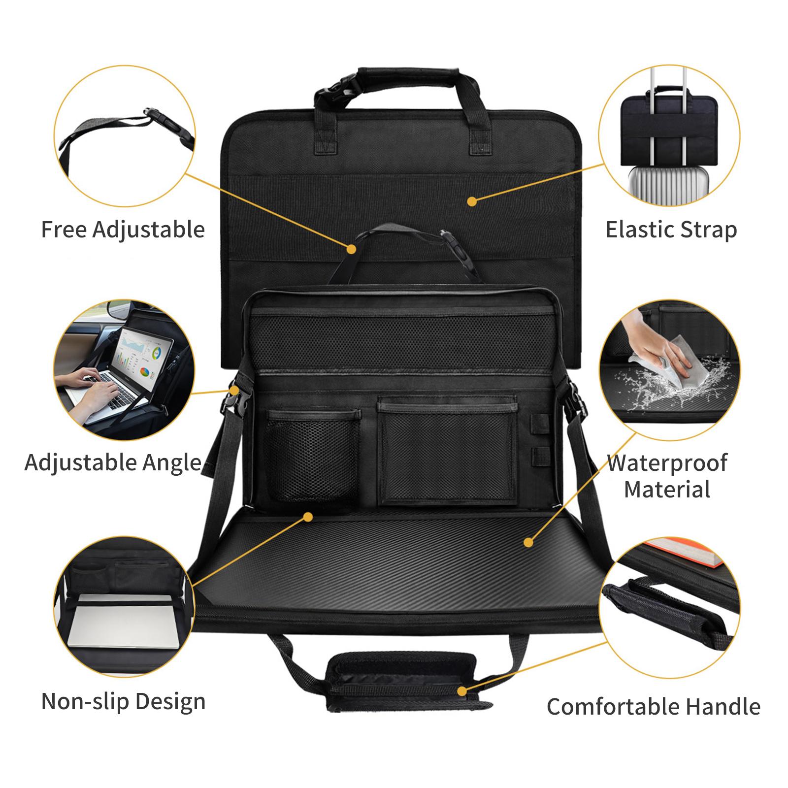 3 In 1 Auto Steering Wheel Desk Computer Bag Backseat Organizer Tray Eating Tray Car Tablet Foldable Holder Desk