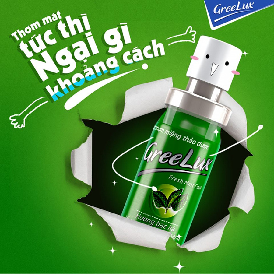 Bộ 2 Chai Xịt Thơm Miệng Greelux Fresh Mint Cool ( Màu xanh lá - Chai 12ml )