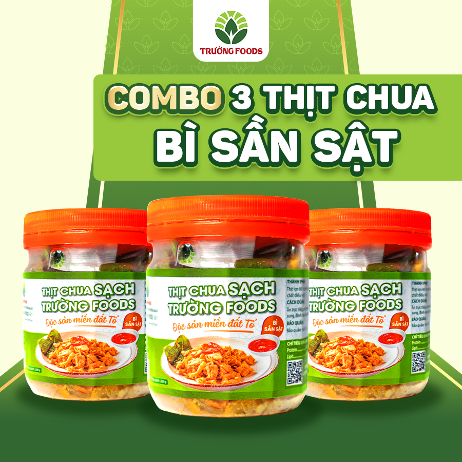 Combo 3 Hộp Thịt Chua Bì Sần Sật Trường Foods 180g/Hộp