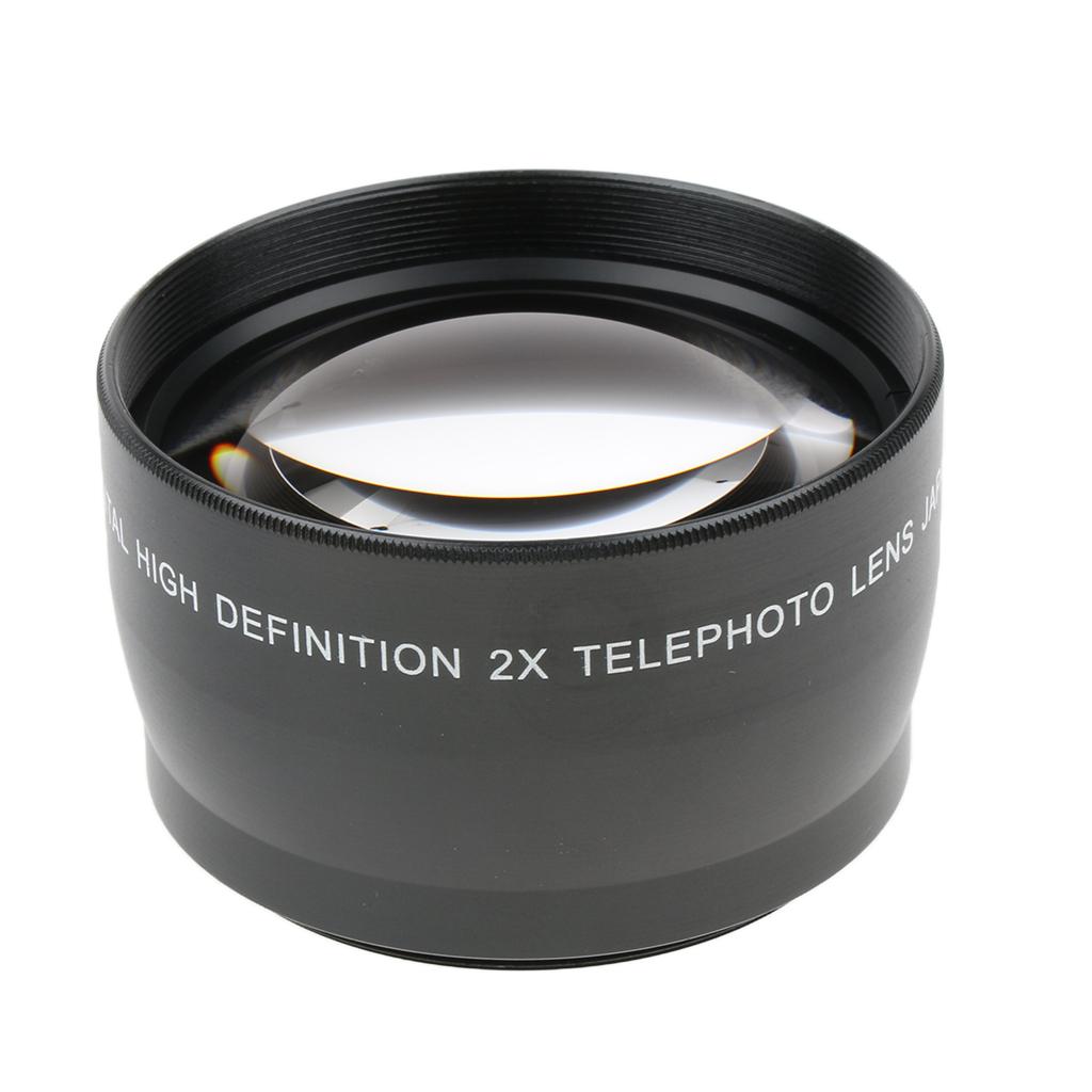 55 Mm Telephoto Lens with 2x Magnification for Canon Nikon DSLR