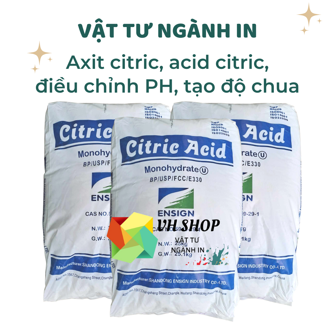 Bao 25 kg Axit chanh, acid citric, bột chanh điều chỉnh PH, bột tạo độ chua