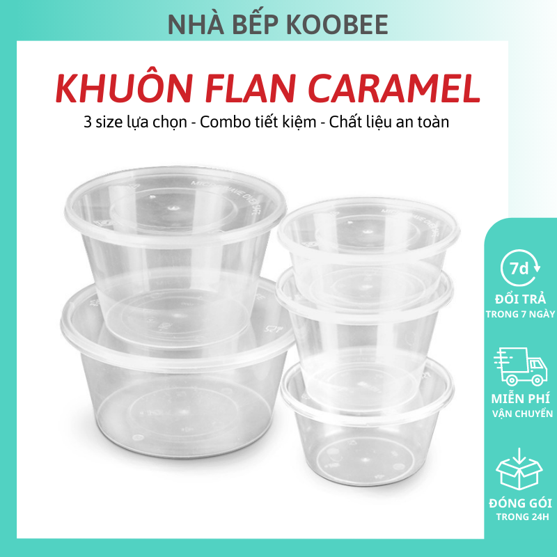 Combo 50 hộp làm bánh flan, caramen, bánh da lợn, xu xê plan hình tròn/ trái tim có nắp chịu nhiệT