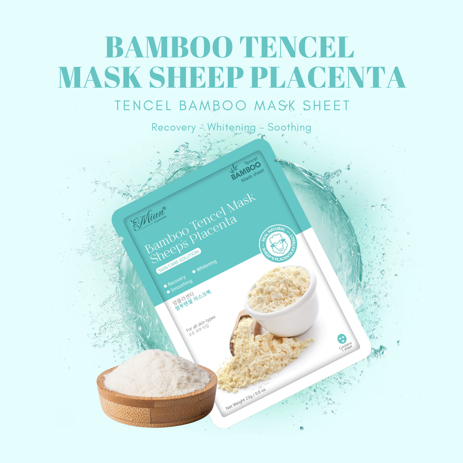 Mặt Nạ Dưỡng Da Mian Bamboo Tencel Mask Chiết Xuất Nhau Thai Cừu 21g