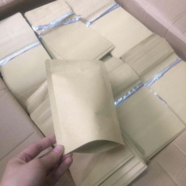 1kg túi zip giấy đáy đứng - Màu giấy kraft,18x26