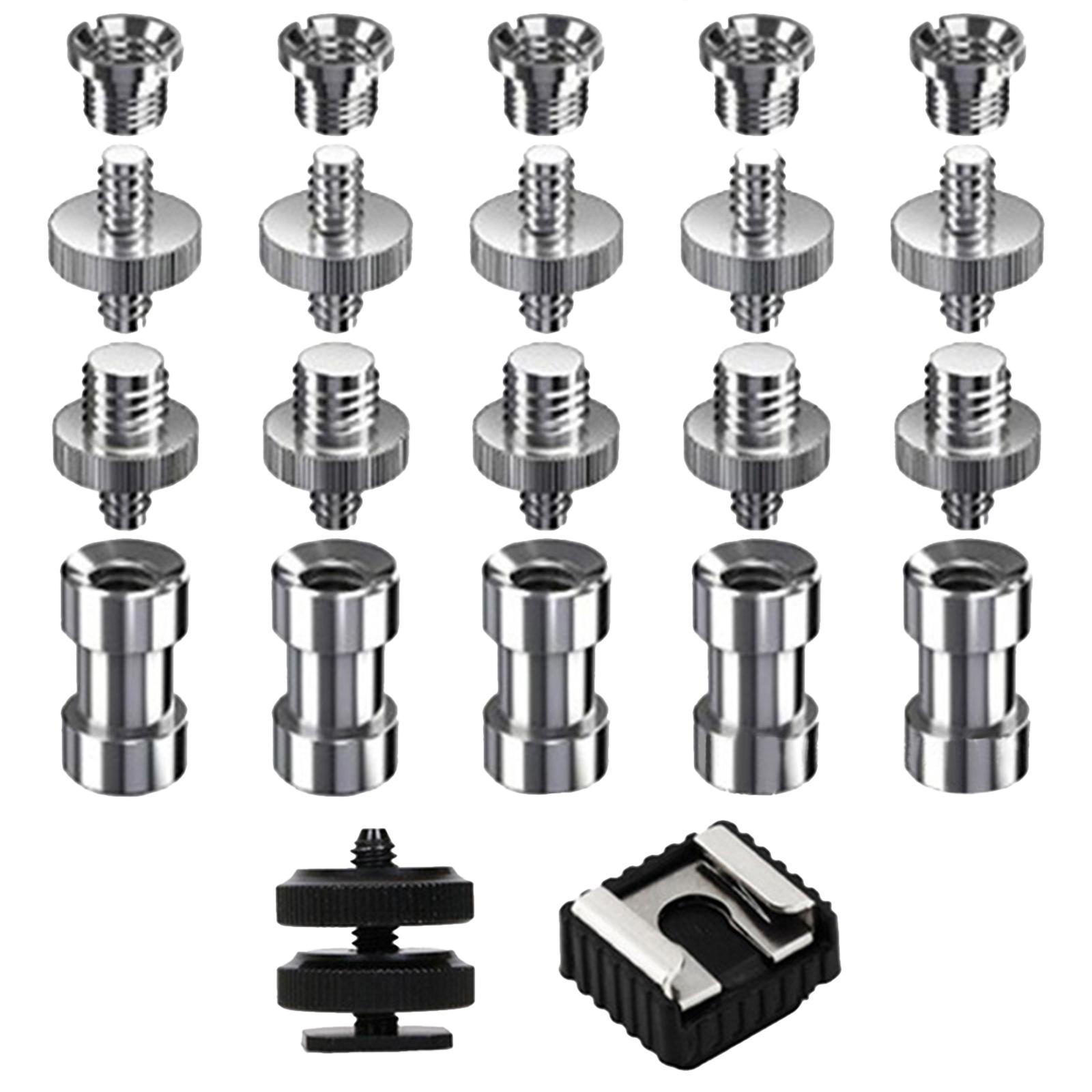 22Pcs Camera Screw Kit 1/4 inch and 3/8 inch Hot Shoe Mount for Monopod