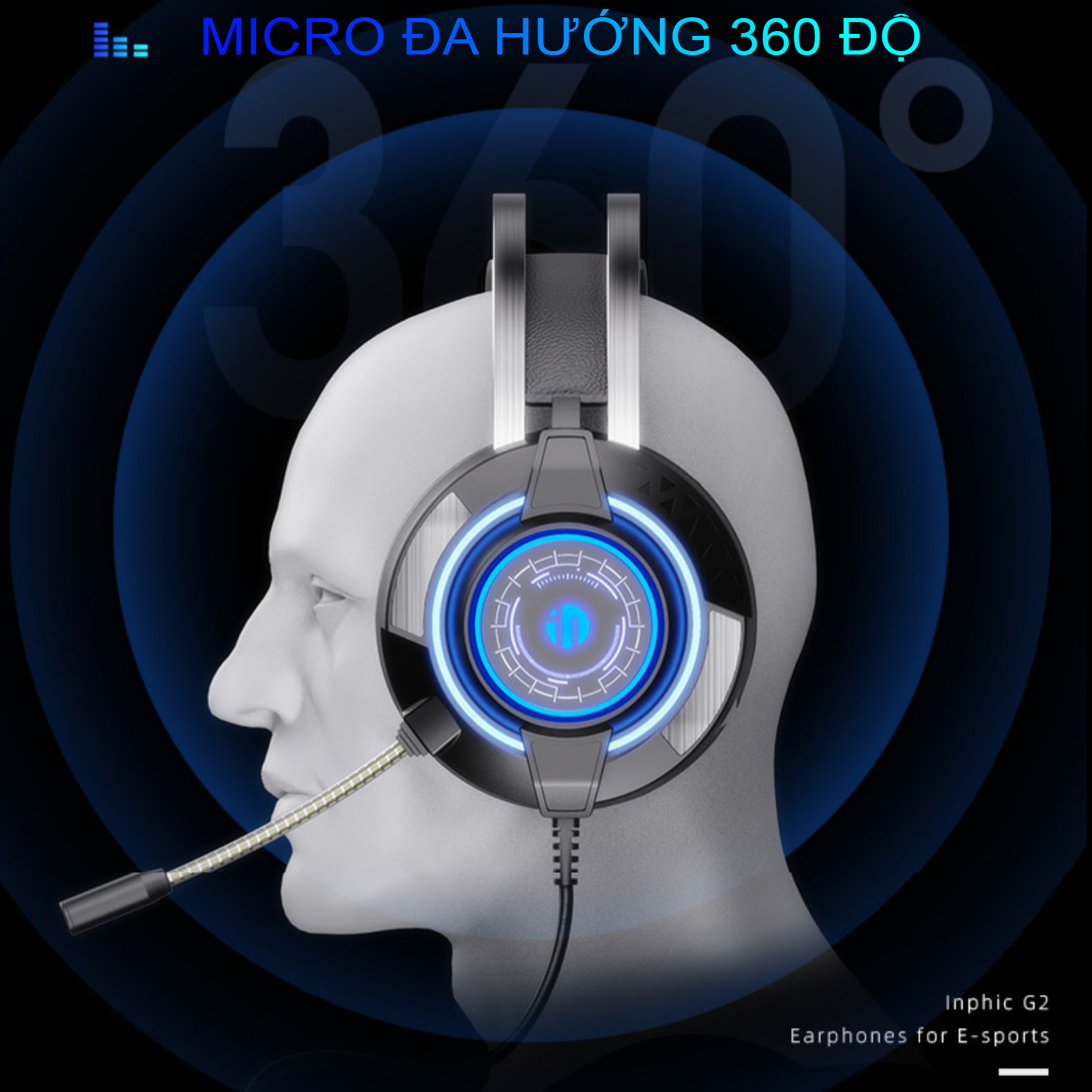 Tai Nghe Chụp Tai Gaming SIDOTECH G2 Có Mic Âm Thanh 7.1 Chuyên Game - Hàng Chính Hãng