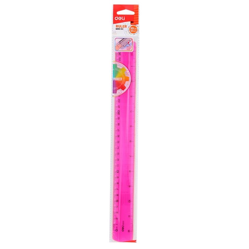Bộ 2 Thước Kẻ Deli 30Cm Màu - G00302 - Màu Hồng