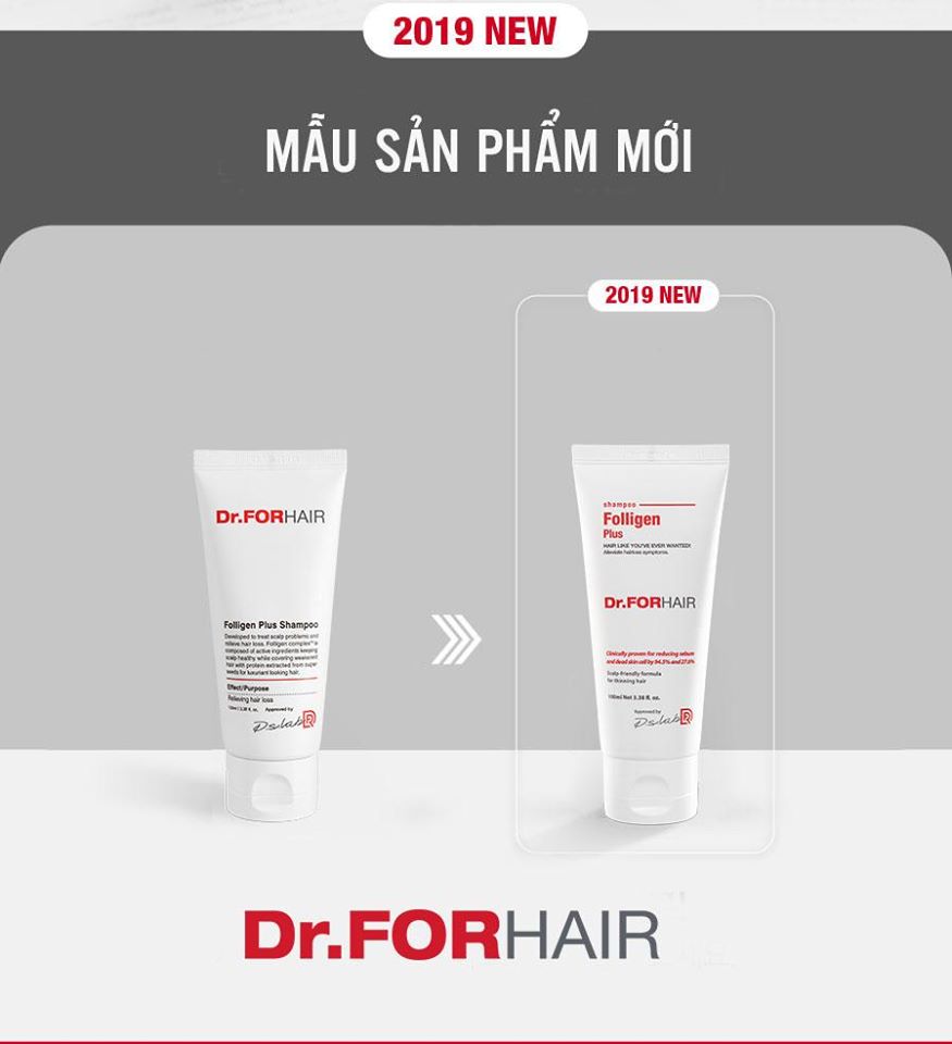 Dầu gội giảm rụng tóc Dr ForHair phục hồi hư tổn nang chân tóc và kích thích mọc tóc - Dr For Hair/Dr.ForHair Folligen Plus Shampoo 100ml