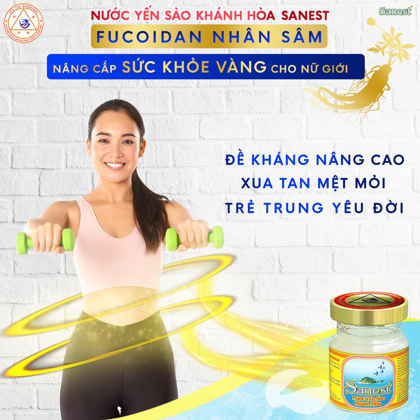 NƯỚC YẾN SÀO KHÁNH HÒA NHÂN SÂM FUCOIDAN 70ML