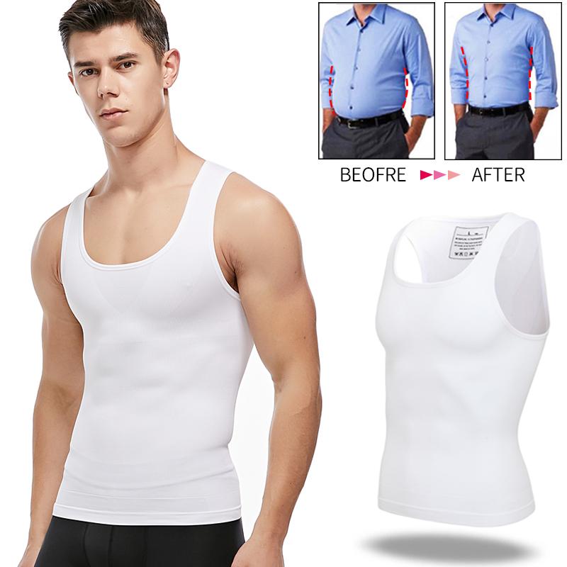 Nam Giảm Béo tập Toàn Thân Ngực Nén Áo Sơ Mi Thun Điều Khiển Định Gynecomastia Bụng Thon Gọn Áo Eo Huấn Luyện Dây Chéo