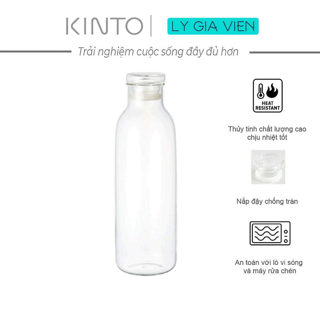 Bình Đựng Nước Chịu Nhiệt Kinto Bottlit Carafe 1L