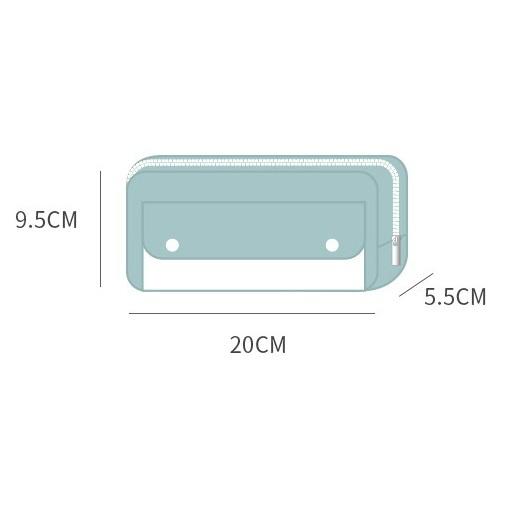 Hộp Bút Vải Đa Năng 2 Ngăn Có Cúc Bấm BU13