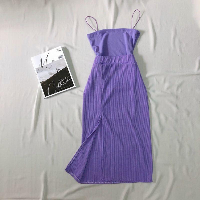 Chân váy thun gân ôm sẻ tà