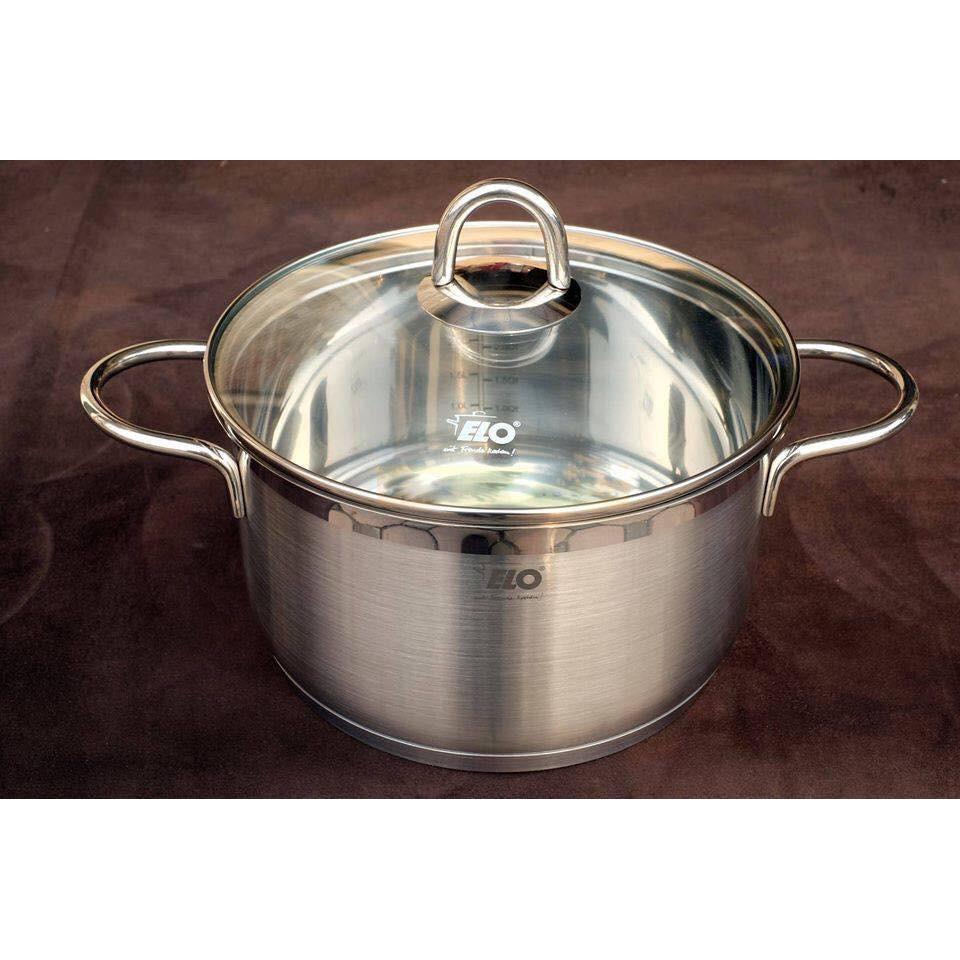 Bộ Nồi Bếp Từ ELO SMARAGD PLUS 4 Món Đáy Liền ,1-5L, Size 16-24cm, Bộ Nồi Inox, Chảo Chống Dính Bếp Từ