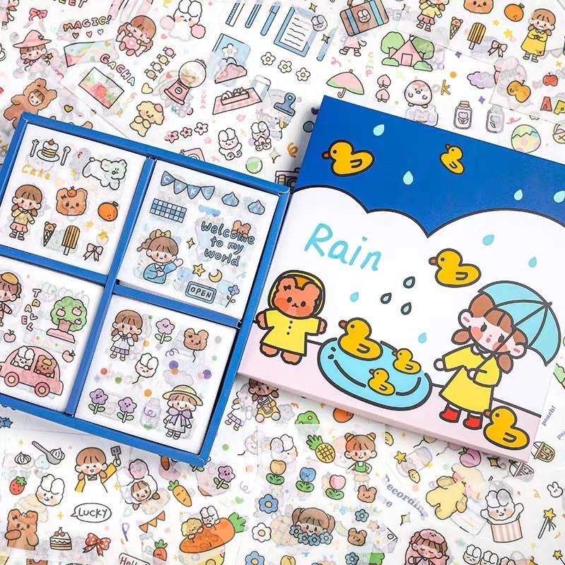Hộp 100 tờ sticker INFELLME không trùng mẫu siêu dễ thương
