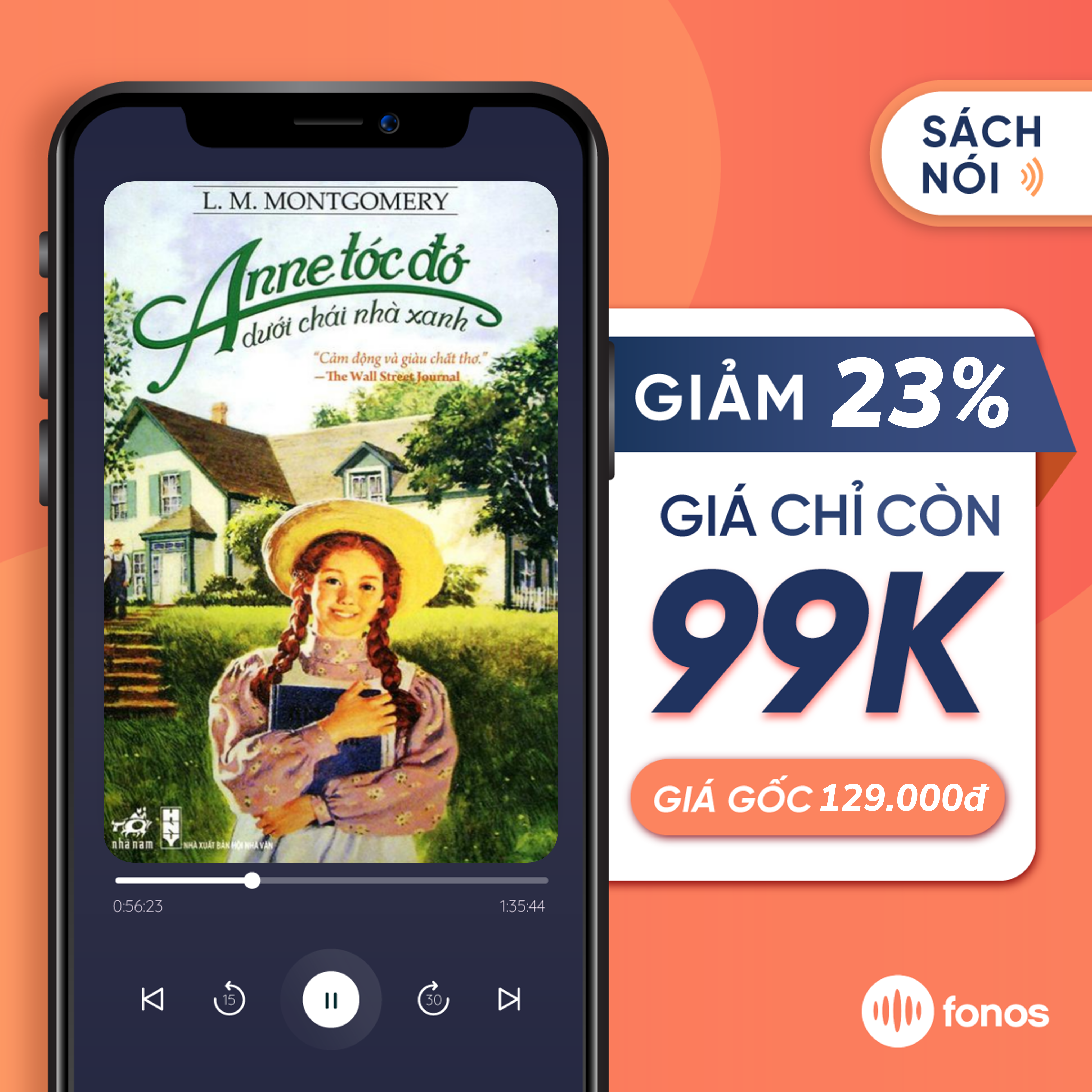 Sách nói Fonos: Anne Tóc Đỏ Dưới Chái Nhà Xanh