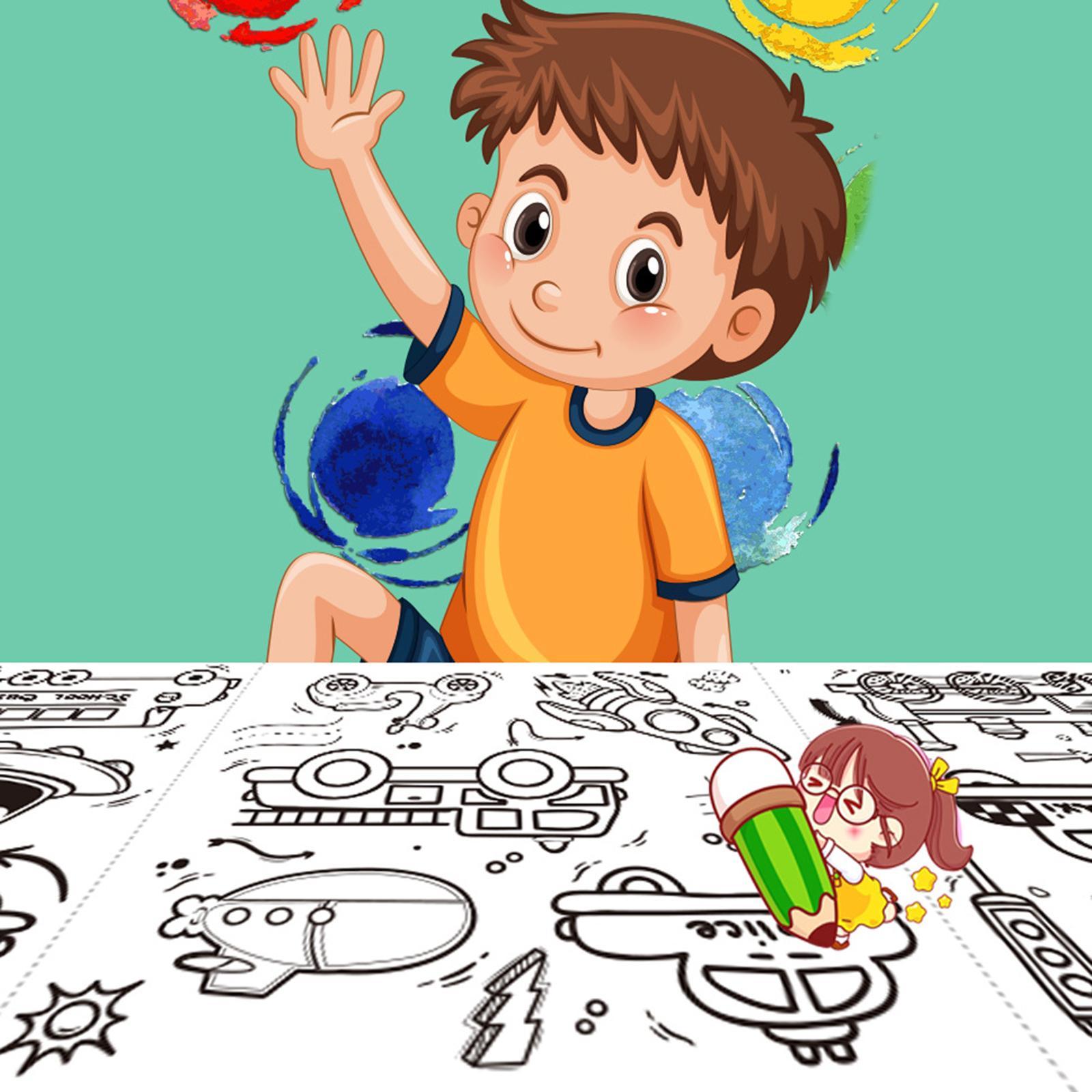 4Pcs Kids Coloring Paper Roll, Coloring Painting Paper, Coloring Poster Table Wall Coloring Sheets, DIY Art Drawing