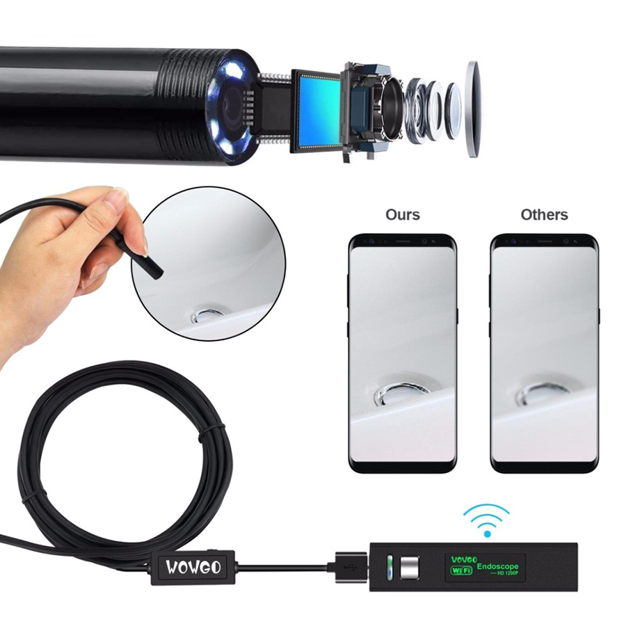 Camera Nội Soi Wifi Cho Điện Thoại Và Máy Tính (8mm x 1m) - Hàng Nhập Khẩu