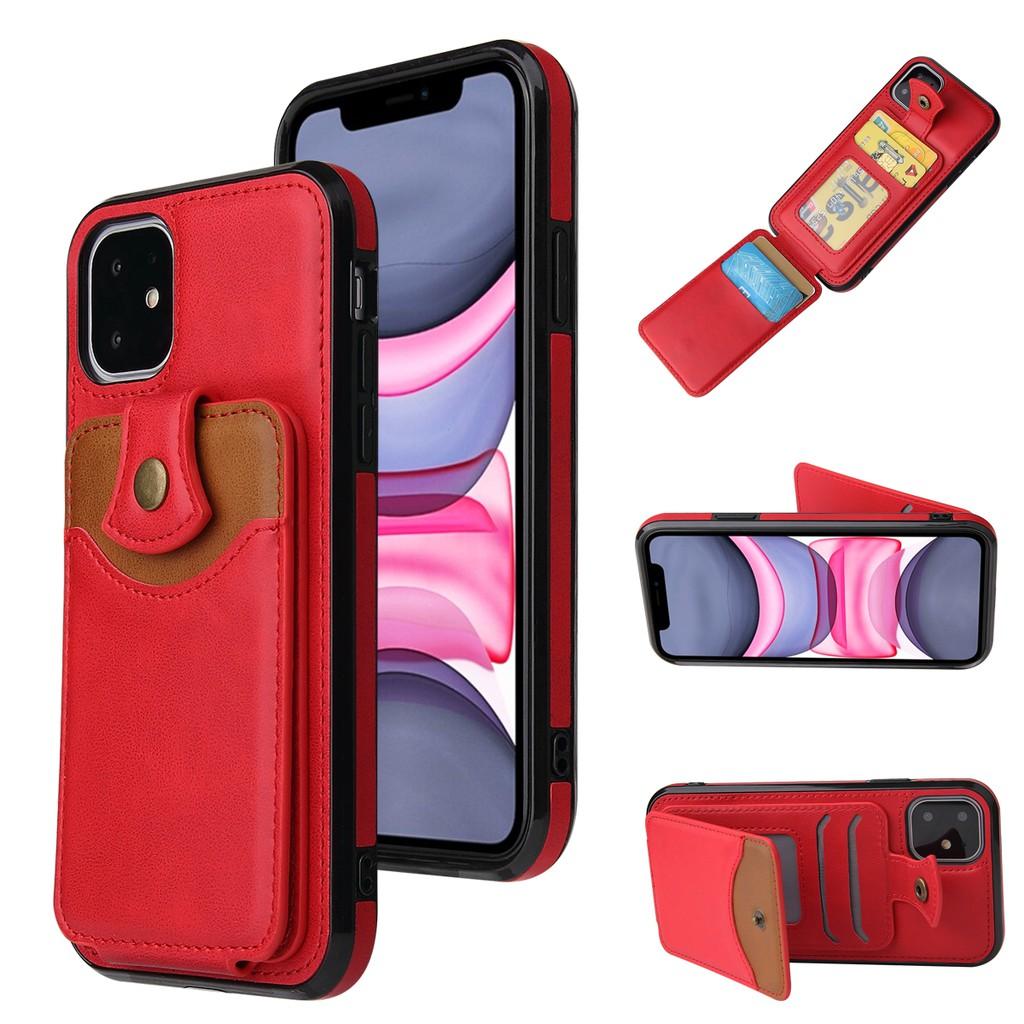 Bao da cho iPhone12/12pro/ 12 Pro Max / iphone12 Mini / iPhone 11 / 11Pro/iphone 11pro Max Bao da nắp gập hai lớp Khe cắm thẻ đứng Bao đựng ví mềm