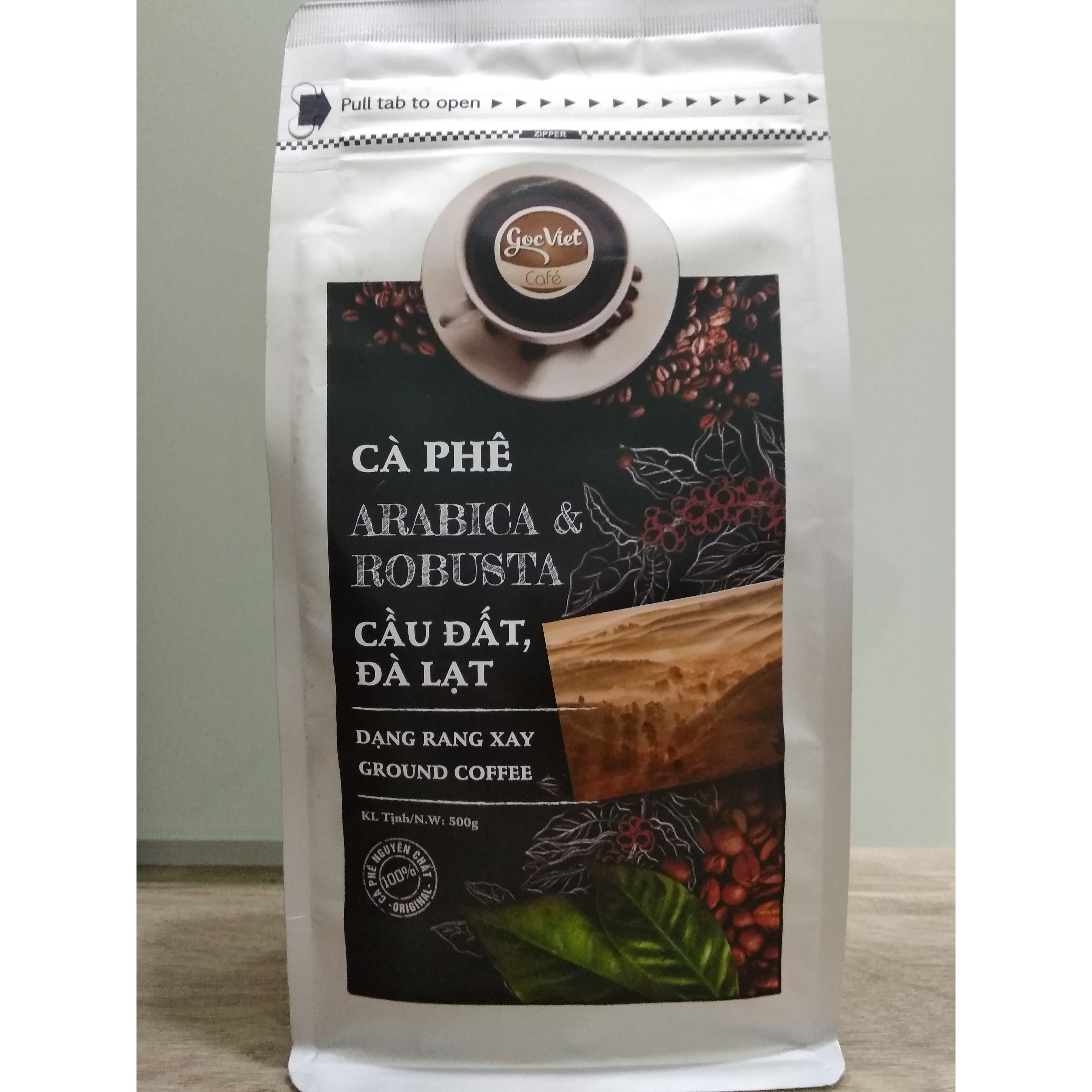 Cà phê Arabica & Robustar Cầu Đất,  Đà Lạt  dạng rang xay - 500 g