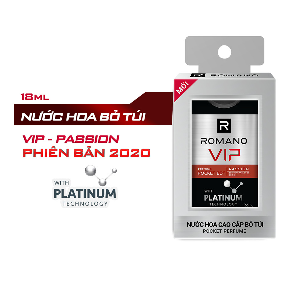 Bộ Romano Vip Passion Platinum: Dầu Gội 650ml, Sữa Tắm 650ml, Xịt khử mùi 150ml, Lăn khử mùi 50ml +Tặng nước hoa bỏ túi 18ml