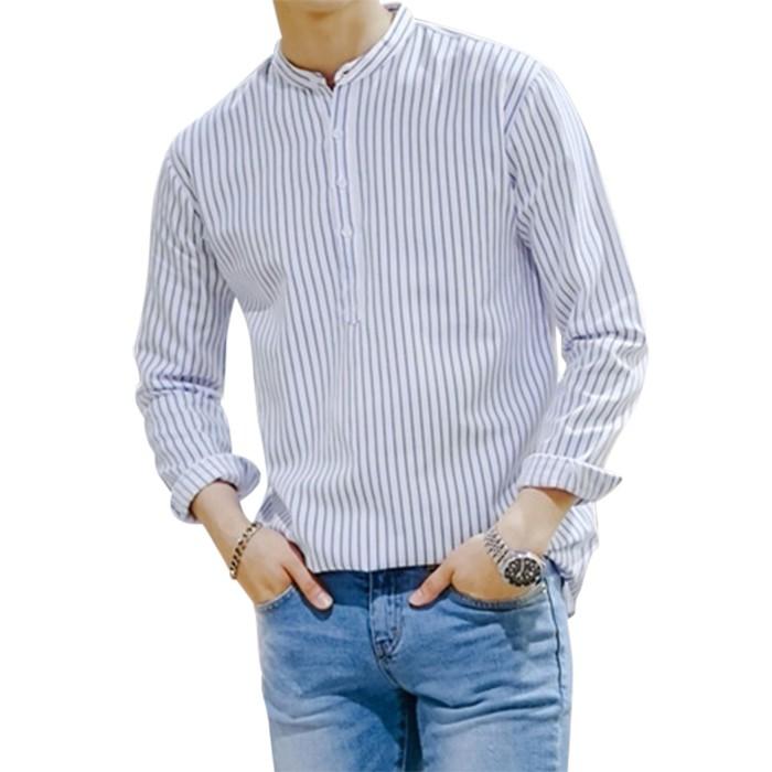Áo sơ mi nam dài tay cổ tàu