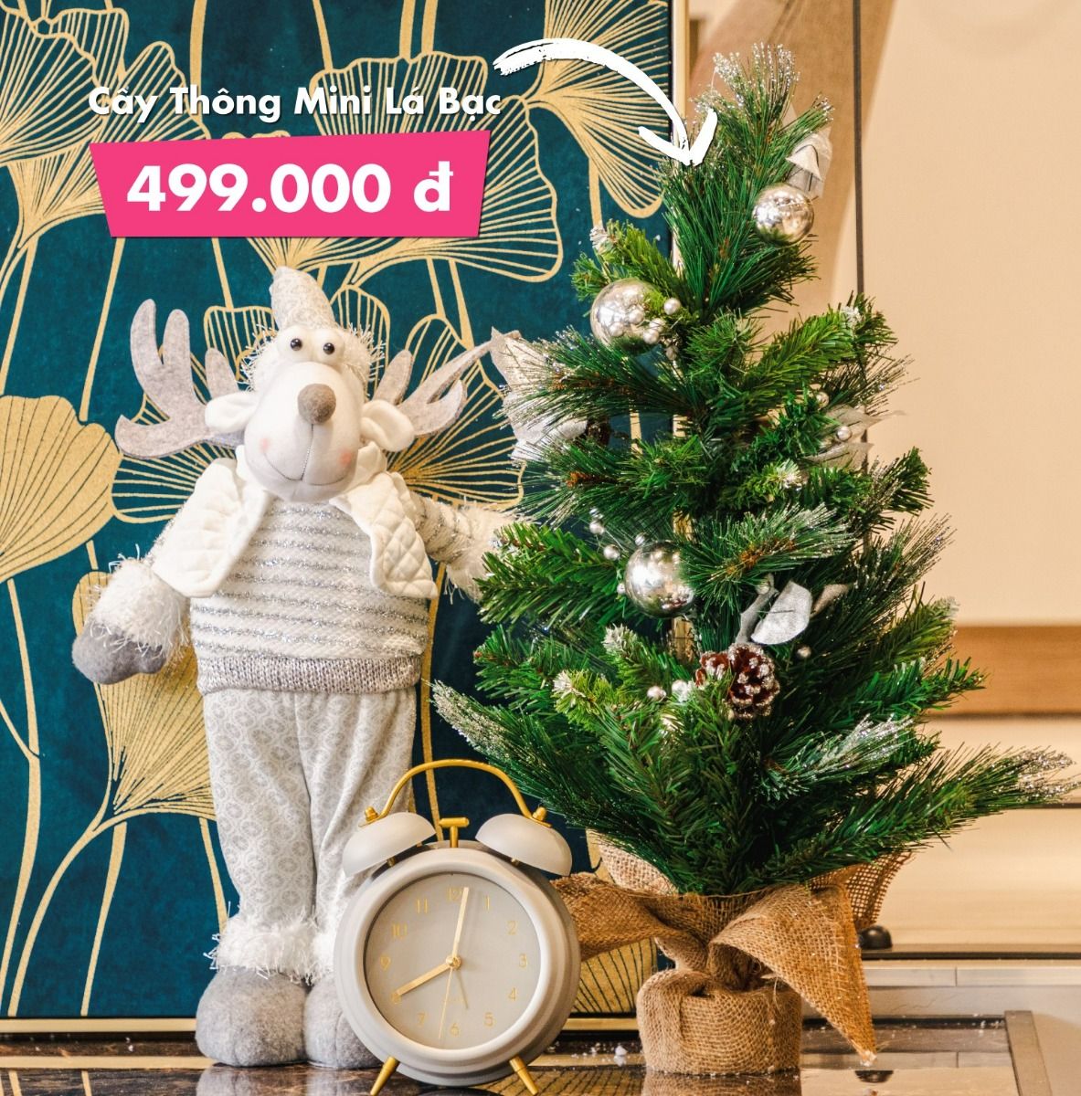 Cây Thông Mini 3 Loại Lá Cước Lăn Sơn Có Trang Trí Giáng  Sinh  60cm | Index Living Mall | Nhập Khẩu Thái Lan