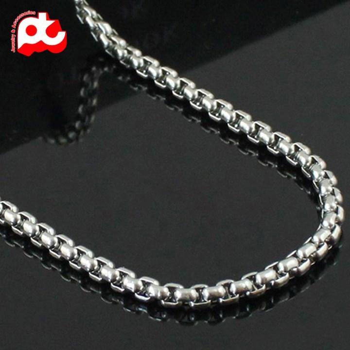 Dây chuyền nam nữ dây xích nam titan thép không gỉ bông dừa khít trangsucpt kích cỡ 4mm PTDCNA48