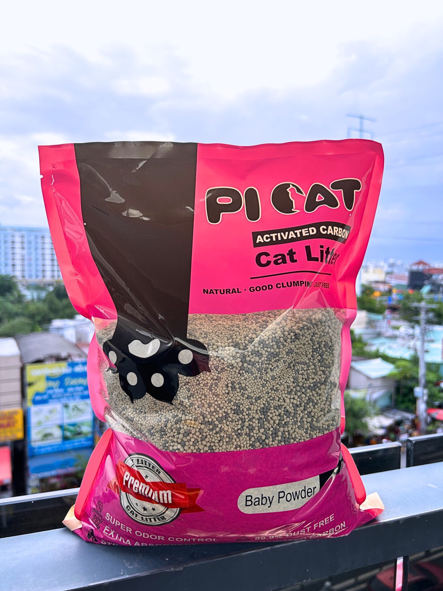 Cát vệ sinh cho mèo Picat ít bụi-thấm hút tốt-vón cục chặt mix than hoạt tính khử mùi tốt túi 9L - MÙI CÀ PHÊ