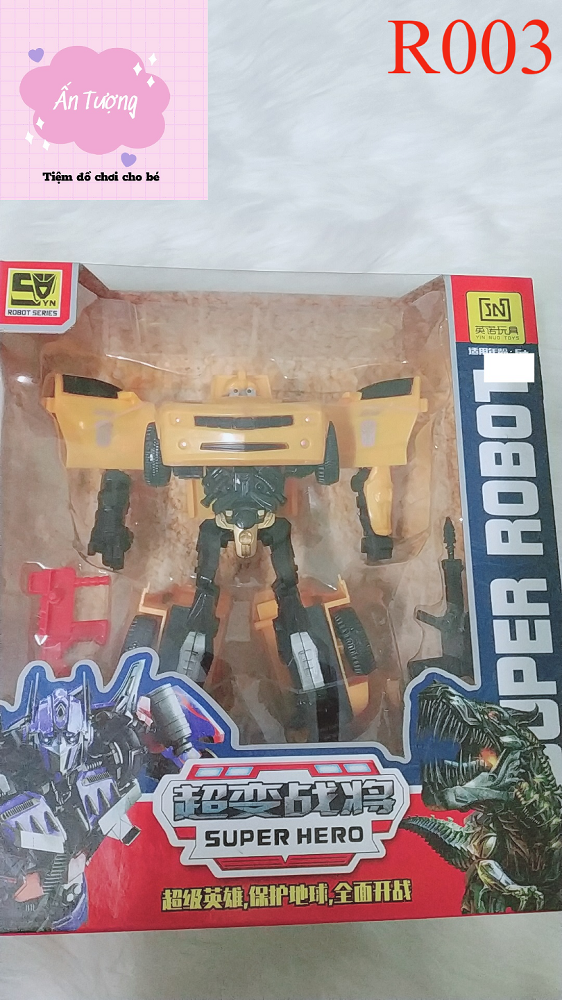 Đồ Chơi Rô Bốt Biến Hình Optimus Prime Bumblebee Biến Hình,￼Rô bốt Biến Hình Ô tô Transformer 2in1 cỡ vừa màu vàng