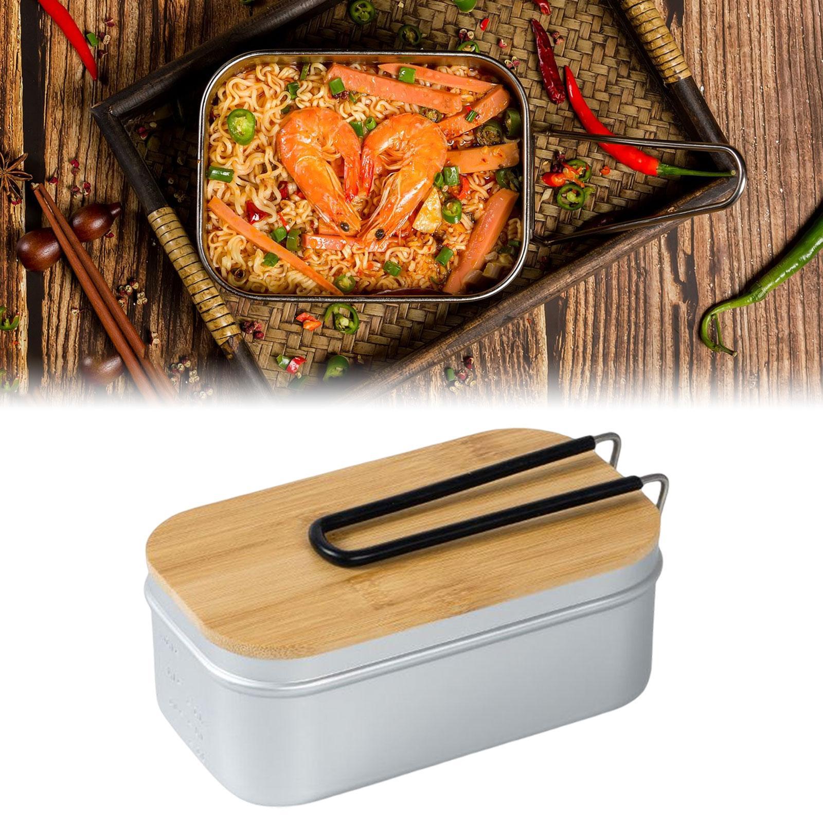Lunch Box Durable with Lid Aluminum Alloy Lunch Container for Camping Picnic