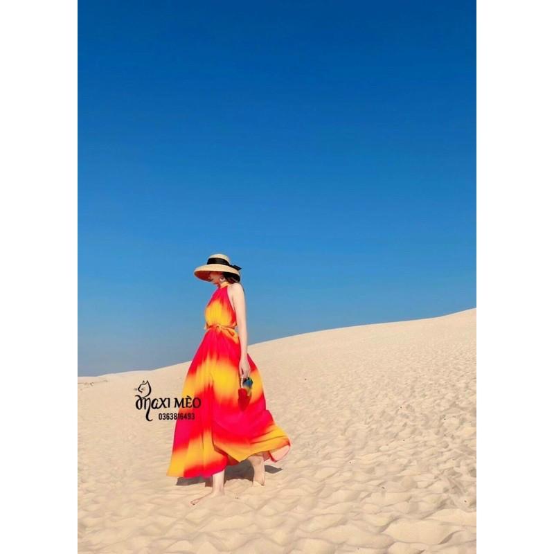 Đầm maxi loang màu