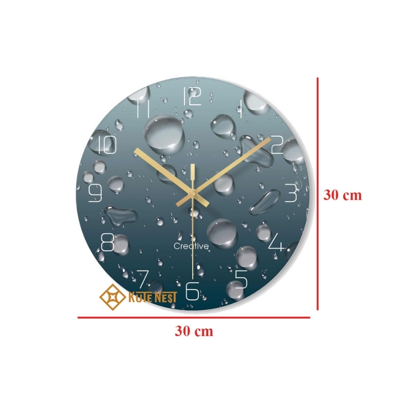 Đồng hồ treo tường Creative mặt kính cường lực 4mm họa tiết 3D – ĐK 30 cm – BH 12 tháng - Phong cách tối giản mà hiện đại, phù hợp cho nhiều không gian nội thất – Có 3 họa tiết để lựa chọn