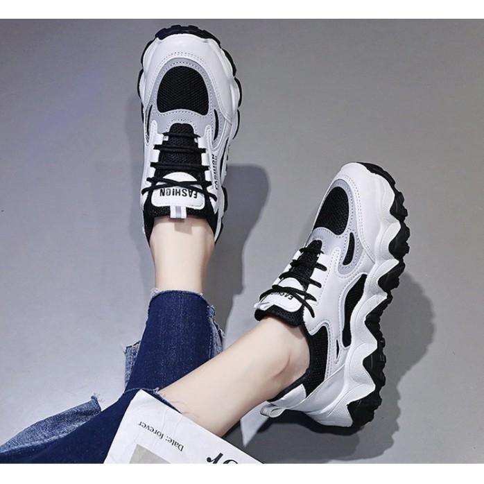 Giày sneaker nữ MS018 (đen trắng
