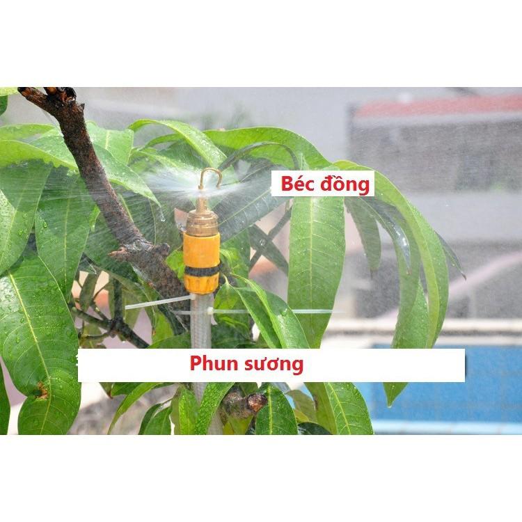 Béc phun sương bằng đồng 360 độ ren lắp ren ngoài 21mm tưới hoa lan, vườn rau..