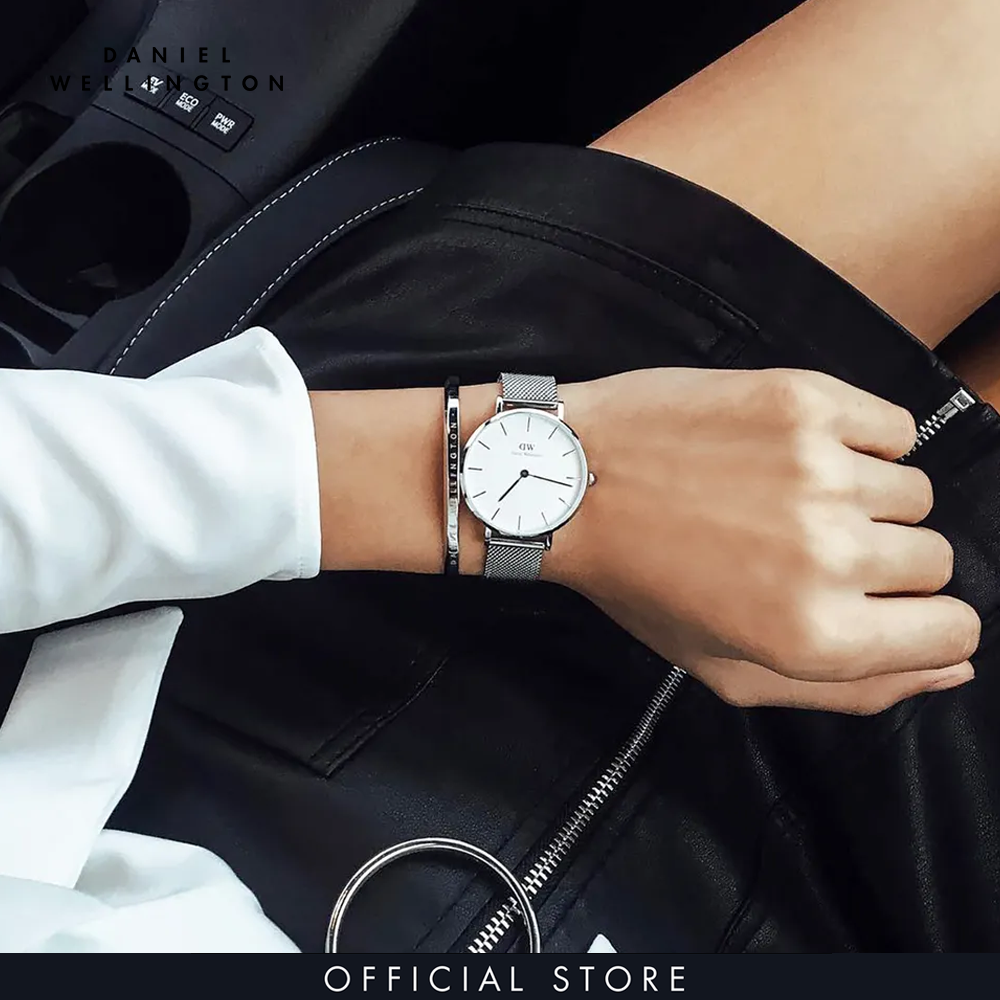 Combo Gift Nữ Daniel Wellington Đồng hồ  Petite Sterling DW00100164 + Vòng tay Elan Unity Bracelet DW00400163