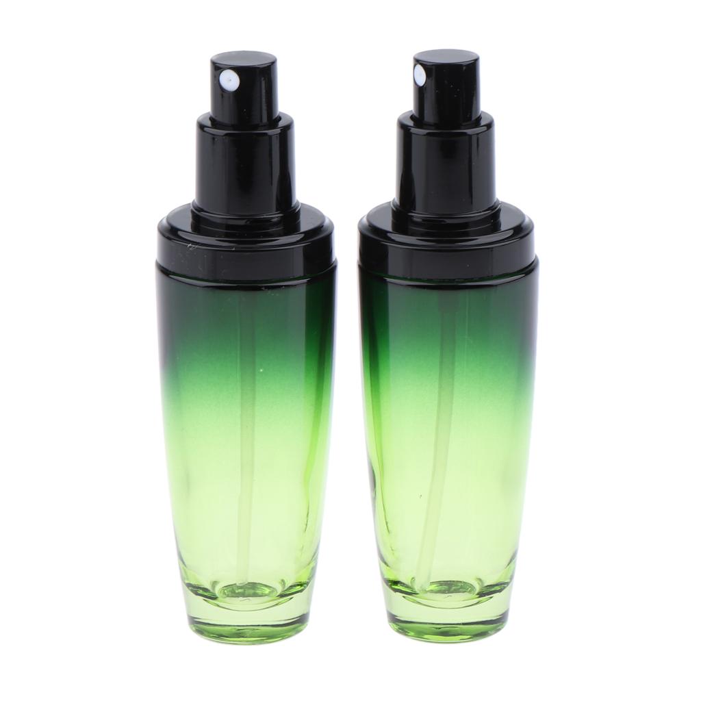 2x Empty Glass Makeup Container Face Cream Jar Travel Pump Spray Bottle 50ml