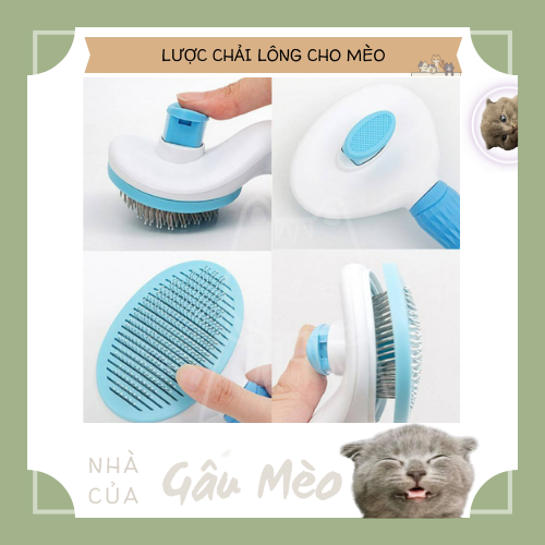 Lược chải lông có nút bấm cho mèo (Màu ngẫu nhiên)