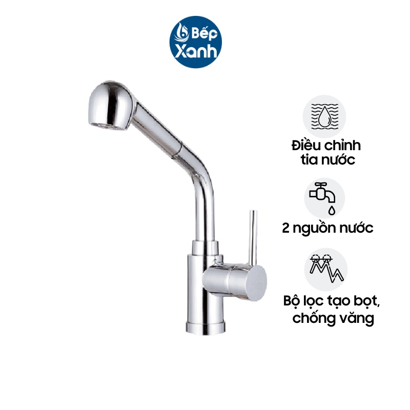 Vòi rửa chén Malloca K119N9 - Có dây rút, Điều chỉnh tia nước - Hàng chính hãng