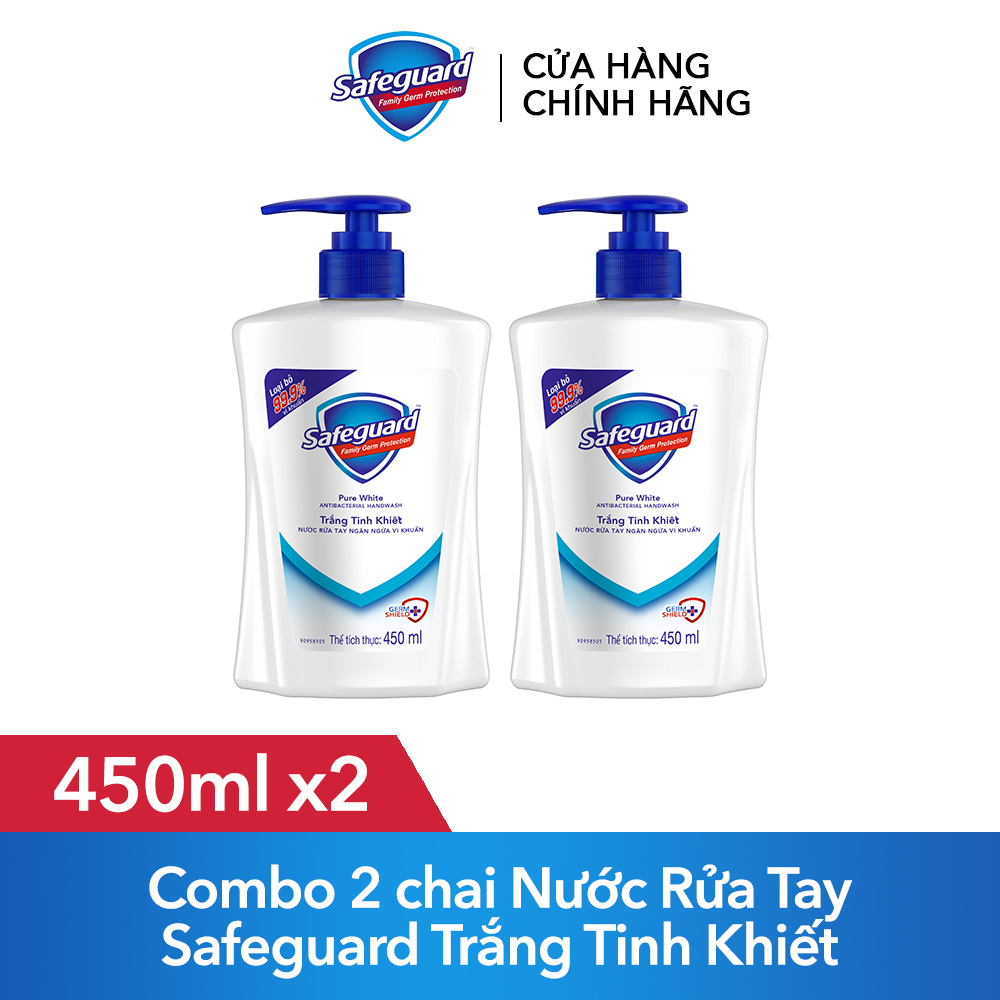 Combo 2 Chai Nước Rửa Tay SAFEGUARD Trắng Tinh Khiết 450ml