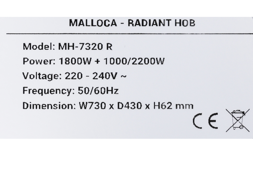 Bếp Âm Đôi Hồng Ngoại Malloca Mh-7320 R - Hàng chính hãng