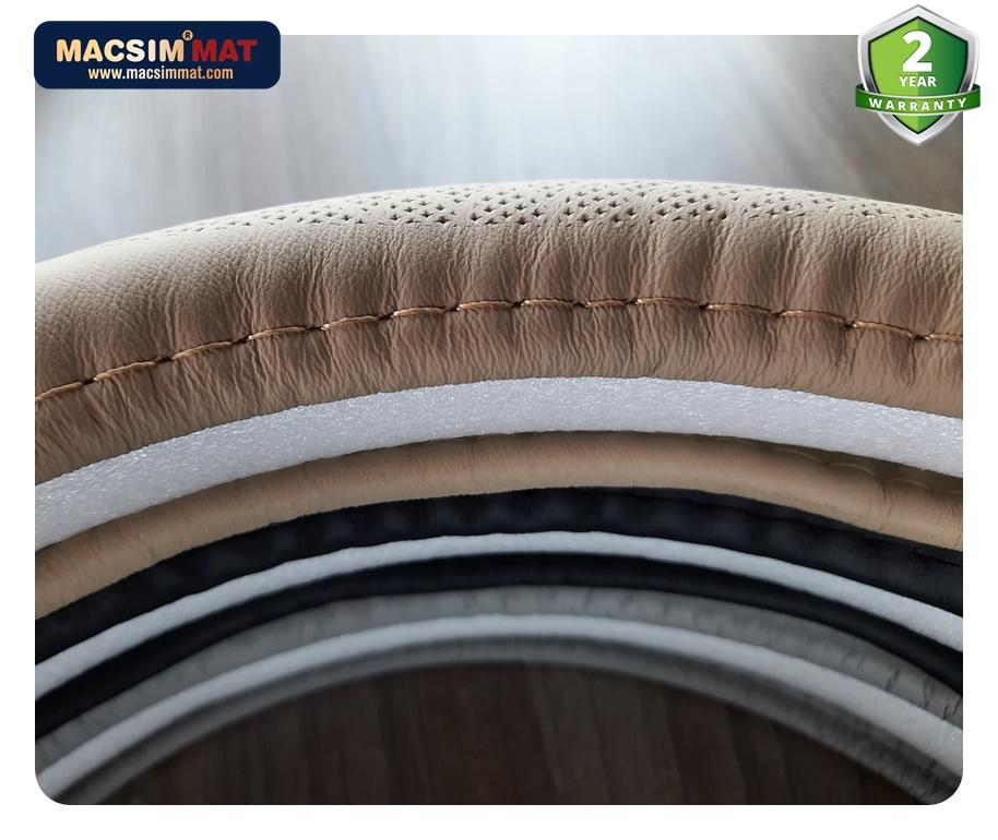 Bọc vô lăng cao cấp Land rover chất liệu da thật 100%, khâu tay thủ công size M-nhãn hiệu Macsim mã 8925
