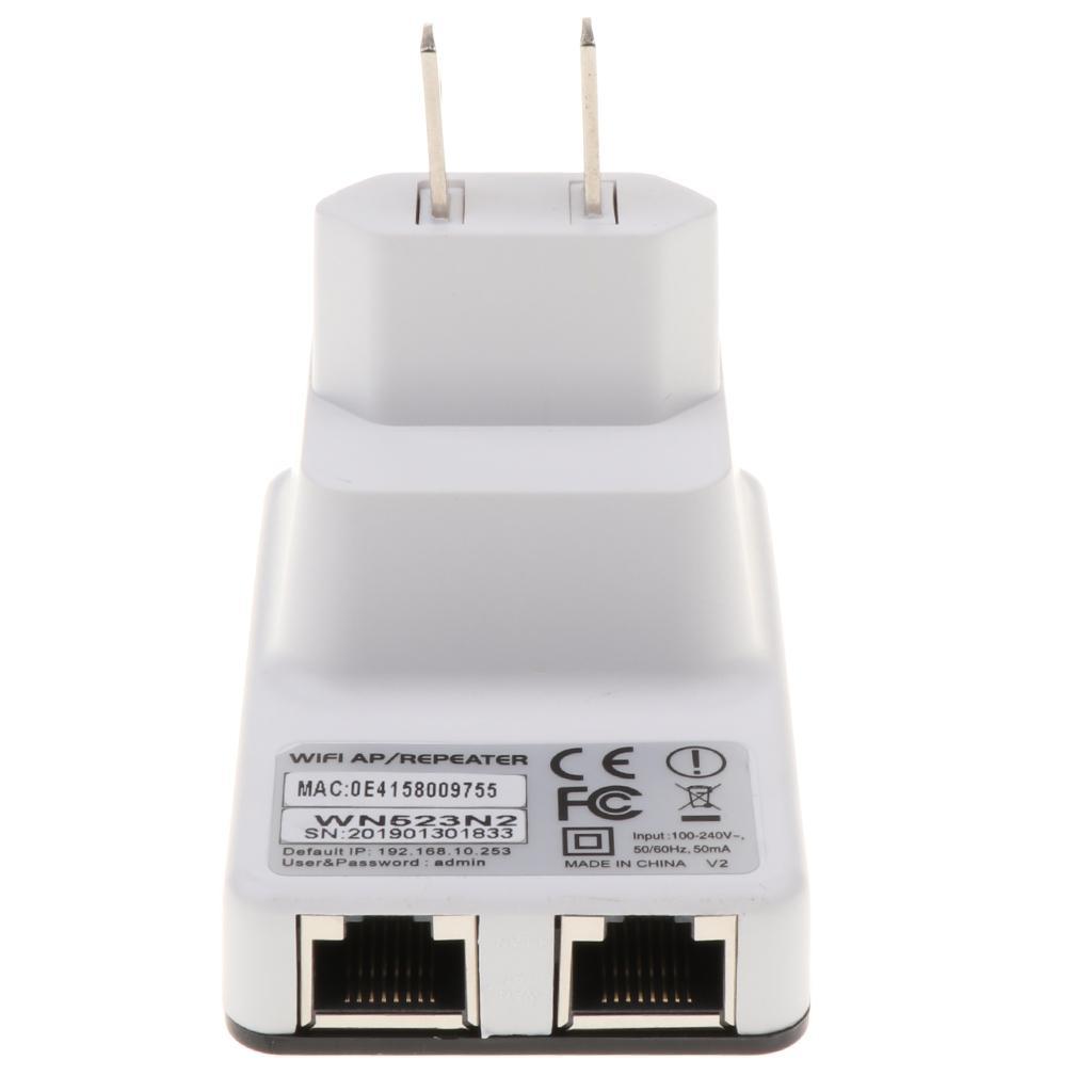 300Mbps Wireless Wifi Repeater Signal Booster Double Ports Extender US Plug